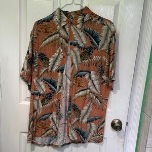 Tropical Print Men's Casual Button Down Shirt